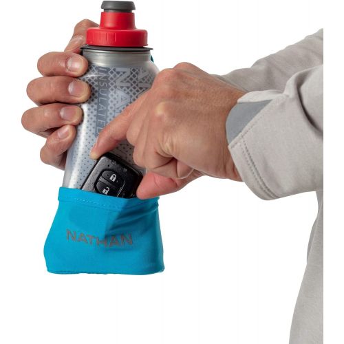  Nathan Running Handheld Quick Squeeze. No-Grip Adjustable Hand Strap. 12oz / 18oz / Insulated. Reflective Hydration Water Bottle.