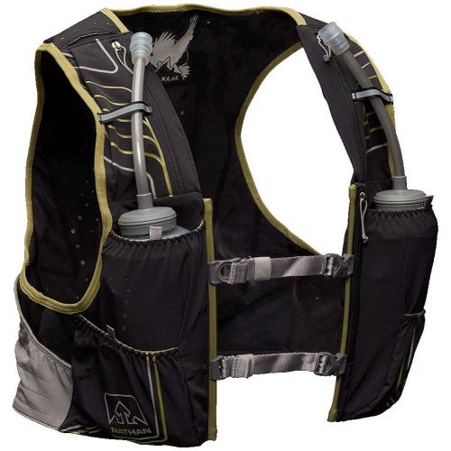  Nathan Men’s Hydration Pack/Running Vest - VaporKrar 4L 2.0-4L Capacity with Twin 20 oz Soft flasks, Hydration Backpack - Running, Marathon, Hiking, Cycling