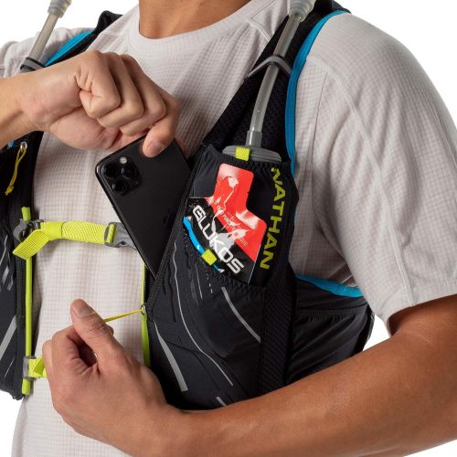  Nathan Pinnacle 4L Hydration Pack/Running Vest - 4L Capacity with Twin 20 oz Soft Flasks Bottles. Hydration Backpack for Running Hiking. Men/Women/Unisex