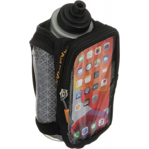  Nathan Handheld Water Bottle and Phone Case for Running/Walking. Insulated 18 oz, Hand Held Strap SpeedView Flask. Hydration Pack for Runners