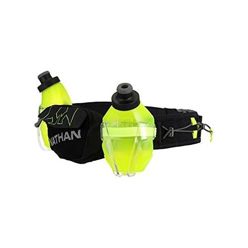  Nathan Hydration Running Belt Trail Mix Plus - Adjustable Running Belt ? TrailMix Includes 2 Bottles/Flask ? with Storage Pockets. Fits Most iPhones and Smartphones