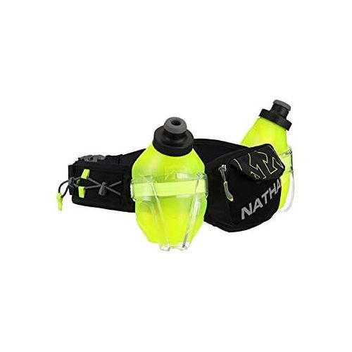  Nathan Hydration Running Belt Trail Mix Plus - Adjustable Running Belt ? TrailMix Includes 2 Bottles/Flask ? with Storage Pockets. Fits Most iPhones and Smartphones