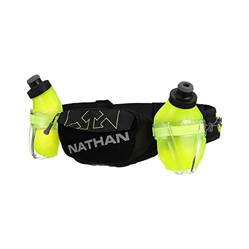  Nathan Hydration Running Belt Trail Mix Plus - Adjustable Running Belt ? TrailMix Includes 2 Bottles/Flask ? with Storage Pockets. Fits Most iPhones and Smartphones