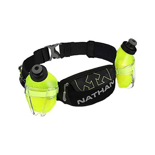  Nathan Hydration Running Belt Trail Mix Plus - Adjustable Running Belt ? TrailMix Includes 2 Bottles/Flask ? with Storage Pockets. Fits Most iPhones and Smartphones