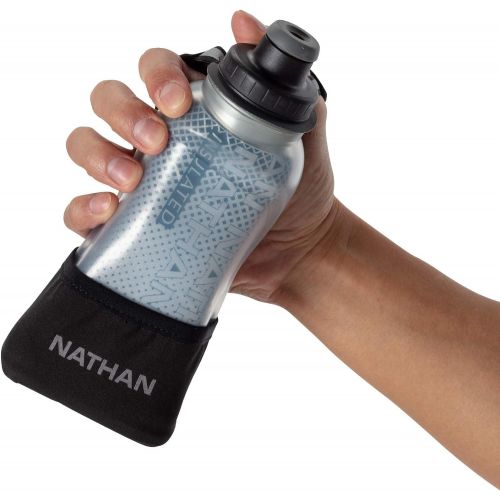  Nathan Running Handheld Quick Squeeze. No-Grip Adjustable Hand Strap. 12oz / 18oz / Insulated. Reflective Hydration Water Bottle.