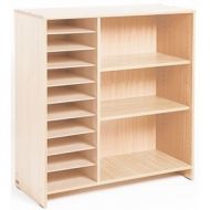 Nathan 372563 Tall Unit with Pigeonholes and Shelves, Birch Effect Melamine, Multi Color