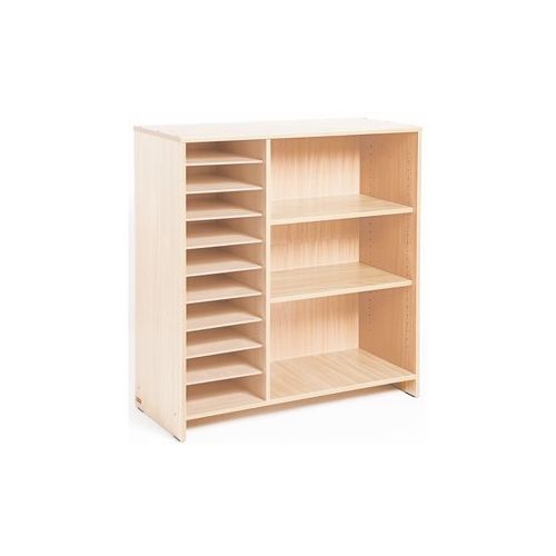  Nathan 372563 Tall Unit with Pigeonholes and Shelves, Birch Effect Melamine, Multi Color