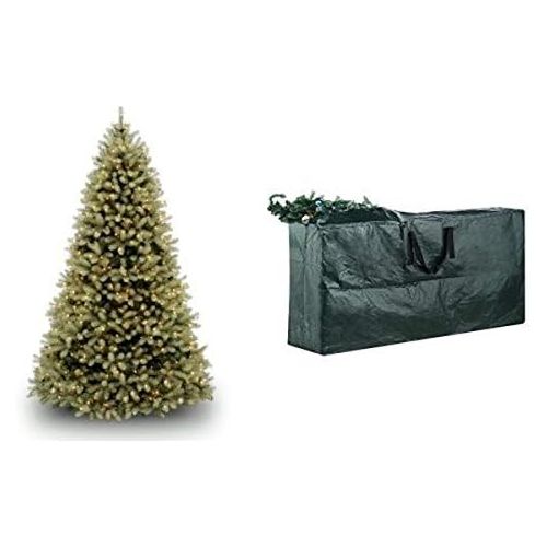  National Tree 7.5 Foot Feel Real Downswept Douglas Fir Tree with 750 Dual Color LED Lights and OnOff Switch, Hinged (PEDD1-312LD-75X) & Elf Stor Premium Green Christmas Tree Bag H