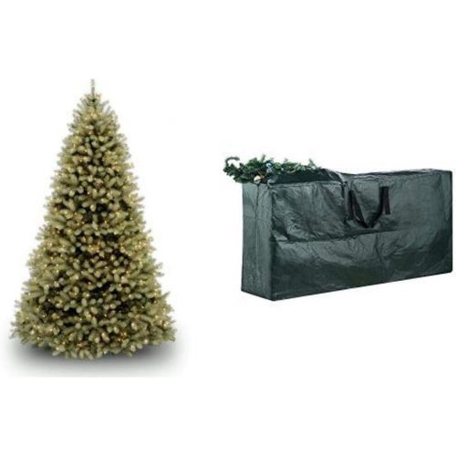  National Tree 7.5 Foot Feel Real Downswept Douglas Fir Tree with 750 Dual Color LED Lights and OnOff Switch, Hinged (PEDD1-312LD-75X) & Elf Stor Premium Green Christmas Tree Bag H