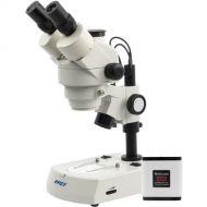 National Optical DC4K-440T-440PLL Zoom Trinocular Stereo Microscope on Dual LED Base with 4K Camera
