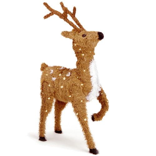  National Tree 36 Creative Images Brown Prancing Reindeer with Spots and 150 Clear Lights