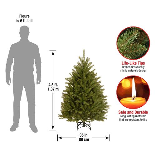  National Tree Unlit 4-12 Dunhill Fir Hinged Artificial Christmas Tree