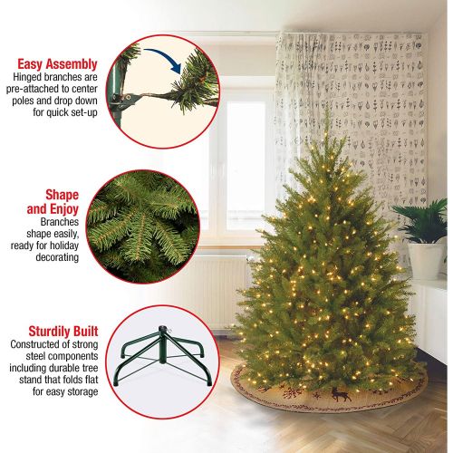  National Tree Unlit 4-12 Dunhill Fir Hinged Artificial Christmas Tree