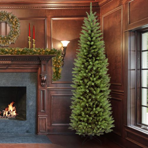  National Tree Non-Lit 7-12 Kingswood Fir Hinged Pencil Artificial Christmas Tree