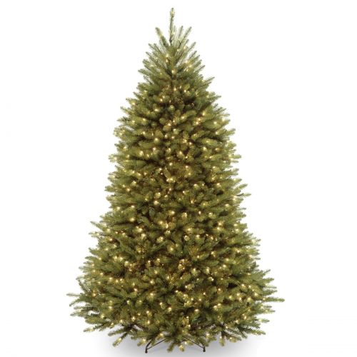  National Tree Pre-Lit 7-12 Dunhill Fir Hinged Artificial Christmas Tree with 750 Multi Lights