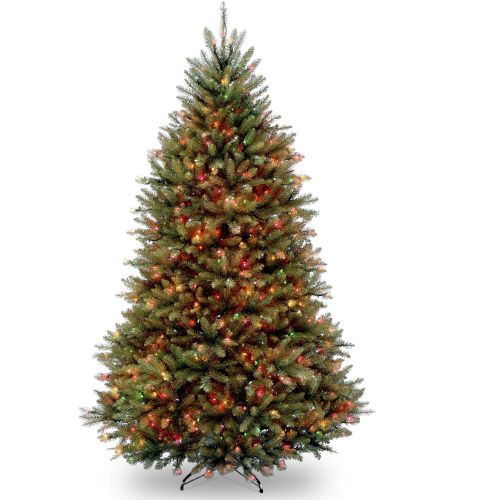  National Tree Pre-Lit 7-12 Dunhill Fir Hinged Artificial Christmas Tree with 750 Multi Lights