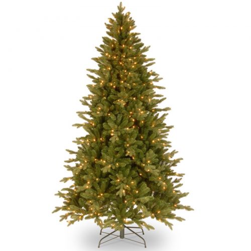  National Tree Pre-Lit 6-12 Feel-Real Avalon Spruce Medium Hinged Artificial Christmas Tree with 400 Clear Lights