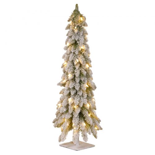  National Tree Pre-Lit 36 Snowy Downswept Forestree Artificial Christmas Tree with Metal Plate and 50 Clear Lights