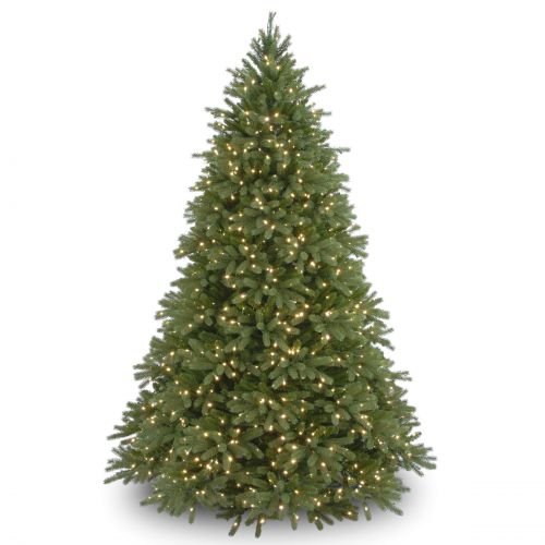  National Tree Pre-Lit 9 Feel-Real Jersey Fraser Medium Fir Hinged Artificial Christmas Tree with 1500 Clear Lights