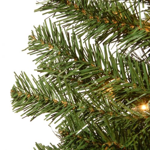  National Tree Pre-Lit 6 Montclair Spruce Entrance Artificial Christmas Tree in 13 BlackGold Plastic Pot with 150 Clear Lights