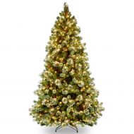 National Tree Pre-Lit 7-12 Wintry Pine Medium Hinged Artificial Christmas Tree with 650 Clear Lights