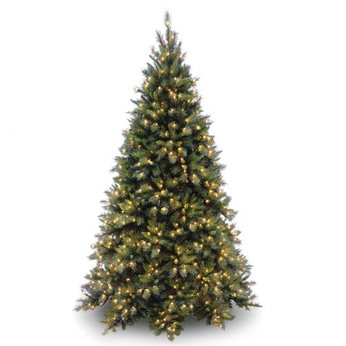  National Tree Pre-Lit 7-12 Tiffany Fir Medium Hinged Artificial Christmas Tree with 700 Clear Lights