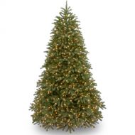 National Tree Pre-Lit 7-12 Feel-Real Jersey Fraser Medium Fir Hinged Artificial Christmas Tree with 1000 Clear Lights