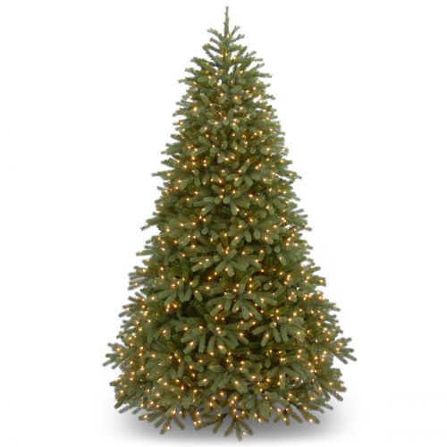  National Tree Pre-Lit 7-12 Feel-Real Jersey Fraser Medium Fir Hinged Artificial Christmas Tree with 1000 Clear Lights