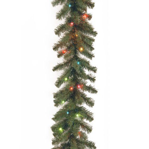  National Tree 9 Kincaid Spruce Garland with Clear Lights