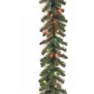 National Tree 9 Kincaid Spruce Garland with Multicolor Lights