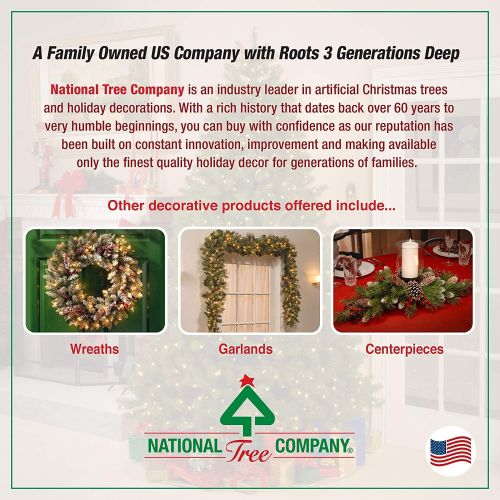  National Tree 24 Colonial Wreath with Battery Operated Dual Color LED Lights