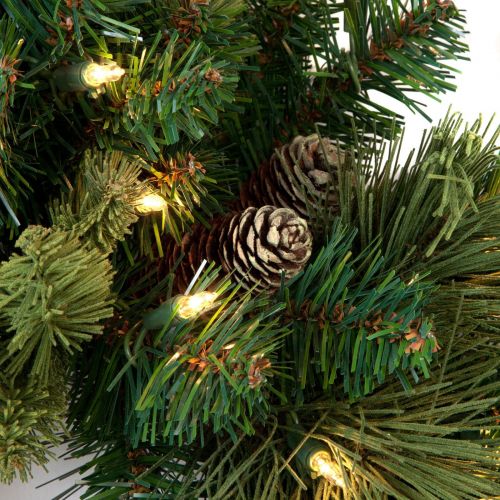  National Tree Company 24 Carolina Pine Wreath with Clear Lights