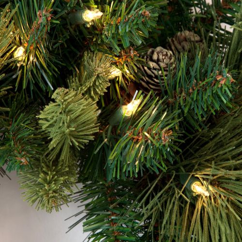  National Tree Company 24 Carolina Pine Wreath with Clear Lights