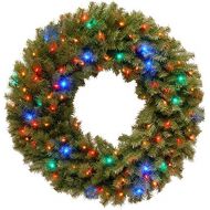National Tree Company National Tree 24 Inch Norwood Fir Wreath with 50 Concave Multicolor LED Lights (NF-309L-24W-1)