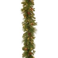 National Tree Company National Tree 9 Foot by 12 Inch Feel Real Eastwood Spruce Garland with 45 Mixed Cones and 70 Clear Lights (PEEW3-300-9B-1)