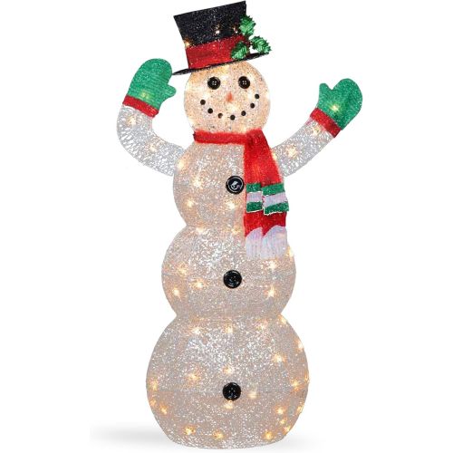  National Tree Company National Tree 48 Inch Crystal Snowman with 70 Clear Mini Lights (DF-070114C)