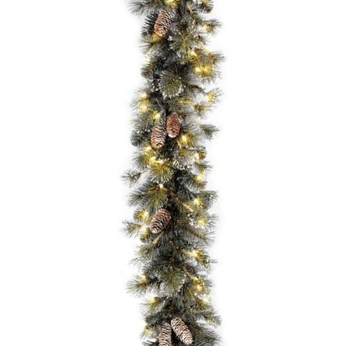  National Tree Company National Tree 9 Foot by 10 Inch Glittery Pine Garland with Snowflakes and Cones (GP1-300-9A-1)