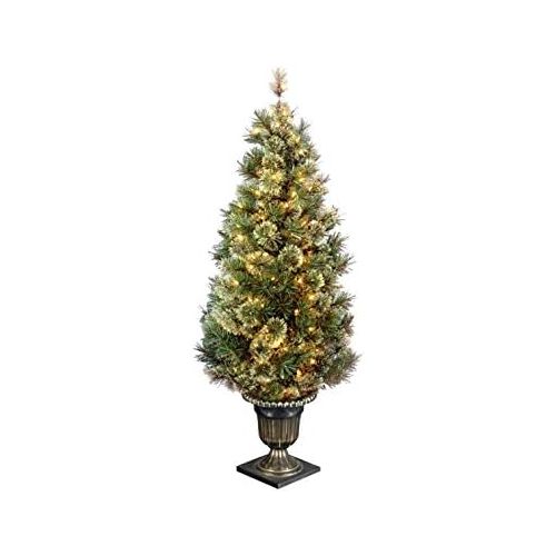  National Tree Company National Tree 5 Foot Wispy Willow Grande Entrance Tree with 100 Clear Lights in Bronze Decorative Urn (WOG3-305-50)