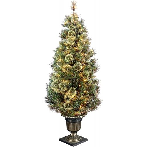  National Tree Company National Tree 5 Foot Wispy Willow Grande Entrance Tree with 100 Clear Lights in Bronze Decorative Urn (WOG3-305-50)