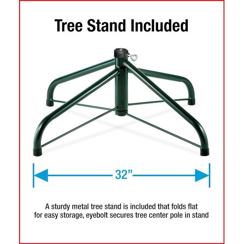  National Tree Company National Tree 7.5 Foot Dunhill Fir Slim Tree with 600 Clear Lights, Hinged (DUSLH1-75LO)