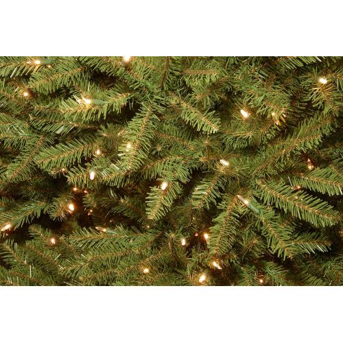  National Tree Company National Tree 7.5 Foot Dunhill Fir Slim Tree with 600 Clear Lights, Hinged (DUSLH1-75LO)