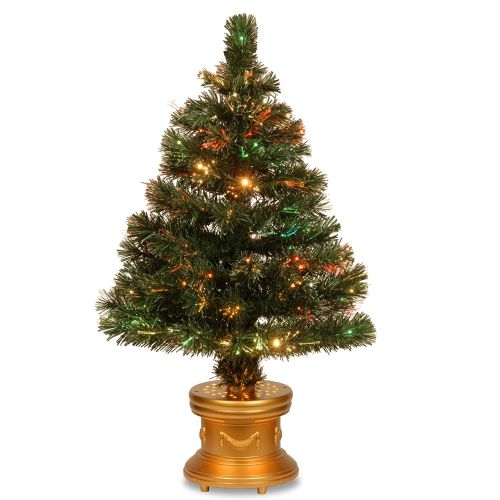  National Tree Company National Tree 32 Inch Fiber Optic Radiance Firework Tree LED Lights in Gold Base (SZRX7-100L-32-1)