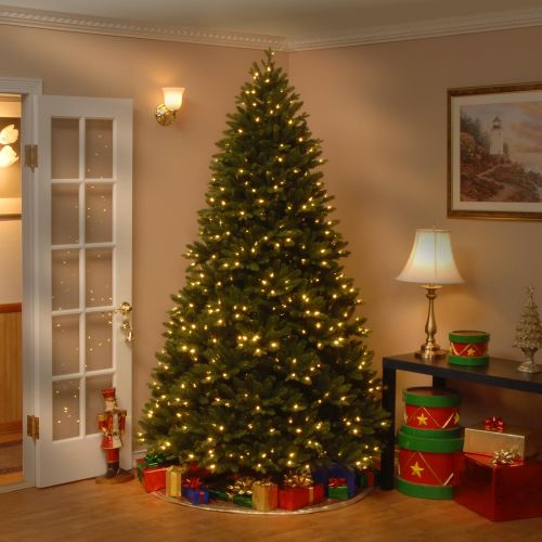  National Tree Company National Tree 7.5 Foot Feel Real Scandinavian Fir Tree with 750 Clear Lights, Hinged (PES4-300-75)