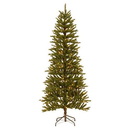  National Tree Company National Tree 6.5 Foot 2D Wrapped Tree with 250 Clear Lights in Metal Folding Stand (KNTD3-307-65)