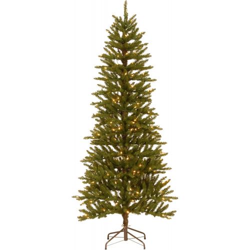  National Tree Company National Tree 6.5 Foot 2D Wrapped Tree with 250 Clear Lights in Metal Folding Stand (KNTD3-307-65)