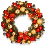 National Tree Company National Tree 30 Inch Gold and Red Mixed Ornament Wreath (RAC-16001)