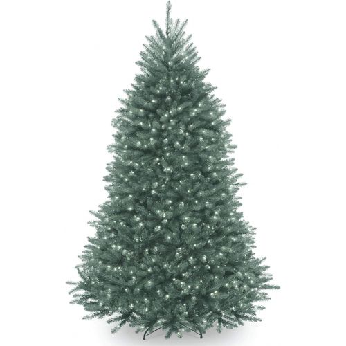  National Tree Company National Tree 7.5 Foot Dunhill Blue Fir Tree with 750 Clear Lights, Hinged (DUBH-75LO)