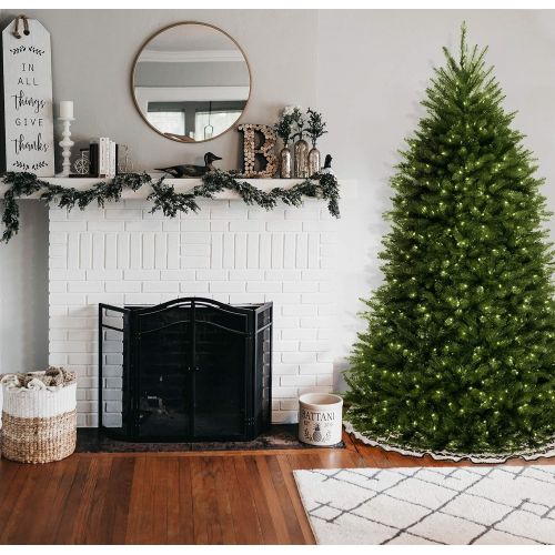  National Tree Company National Tree 7.5 Foot Dunhill Blue Fir Tree with 750 Clear Lights, Hinged (DUBH-75LO)