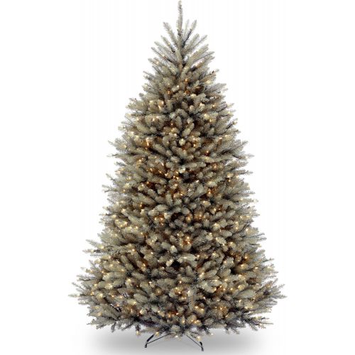  National Tree Company National Tree 7.5 Foot Dunhill Blue Fir Tree with 750 Clear Lights, Hinged (DUBH-75LO)