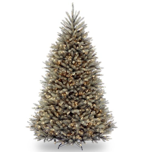  National Tree Company National Tree 7.5 Foot Dunhill Blue Fir Tree with 750 Clear Lights, Hinged (DUBH-75LO)